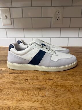 Steve Madden Men's Casual Leather & Suede Sneakers in White and Navy